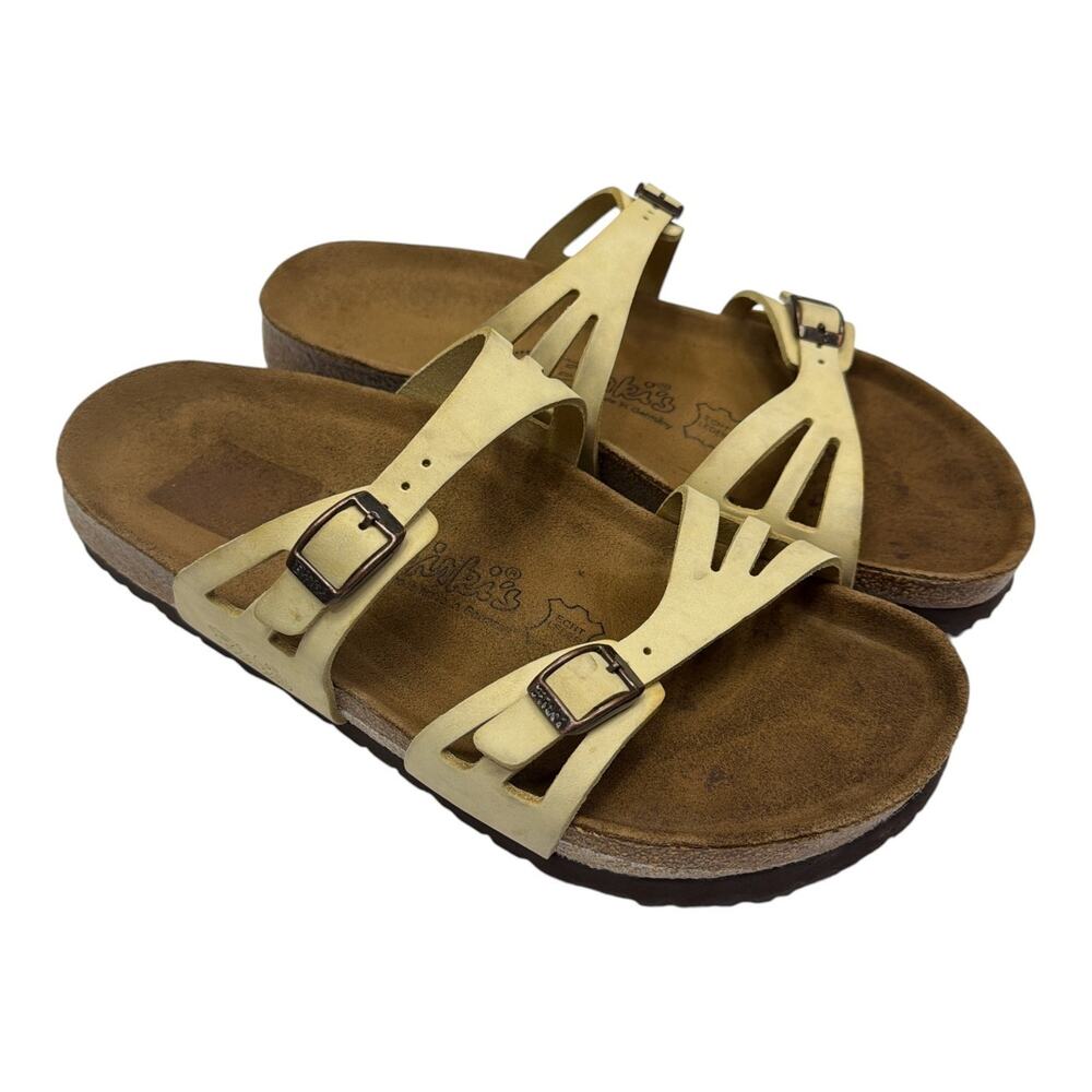 Birkenstock Granada Sandals Cream EU 40 Womens 9 Mens 7 Cut Out Strappy Buckle